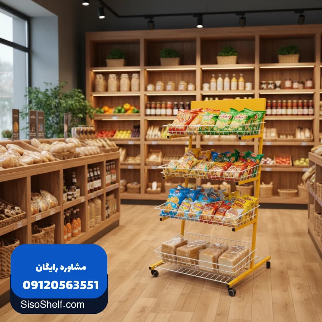 استند فلزی فروشگاهی شیب دار — تصویر ۲