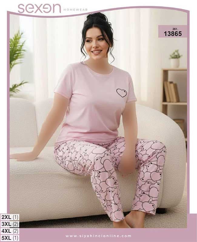 تیشرت شلوار بیگ سایز sexen کد 13865 — تصویر ۲