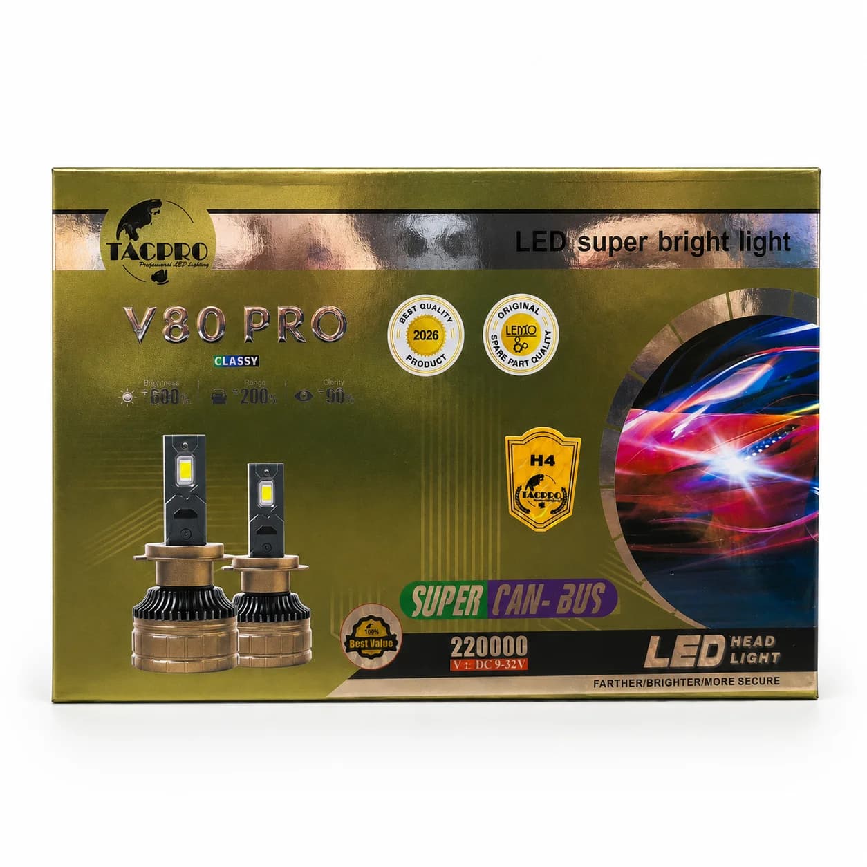 هدلایت لنزو مدل v80 pro پایه h4