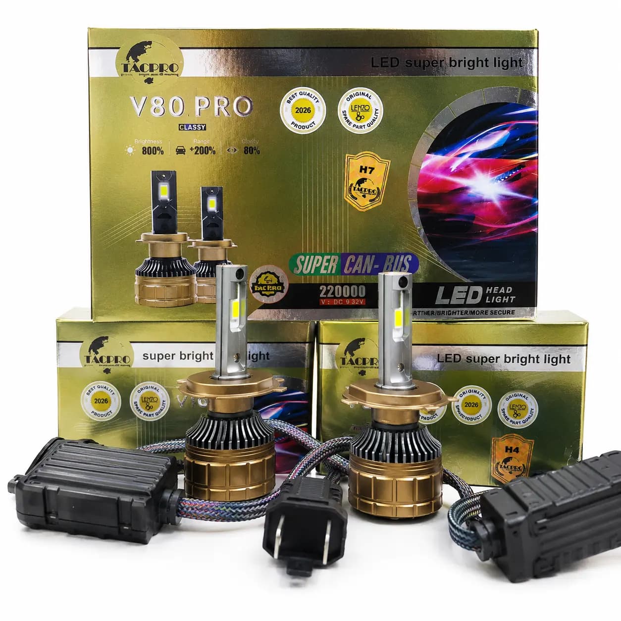 هدلایت لنزو مدل v80 pro پایه h7 — تصویر ۴