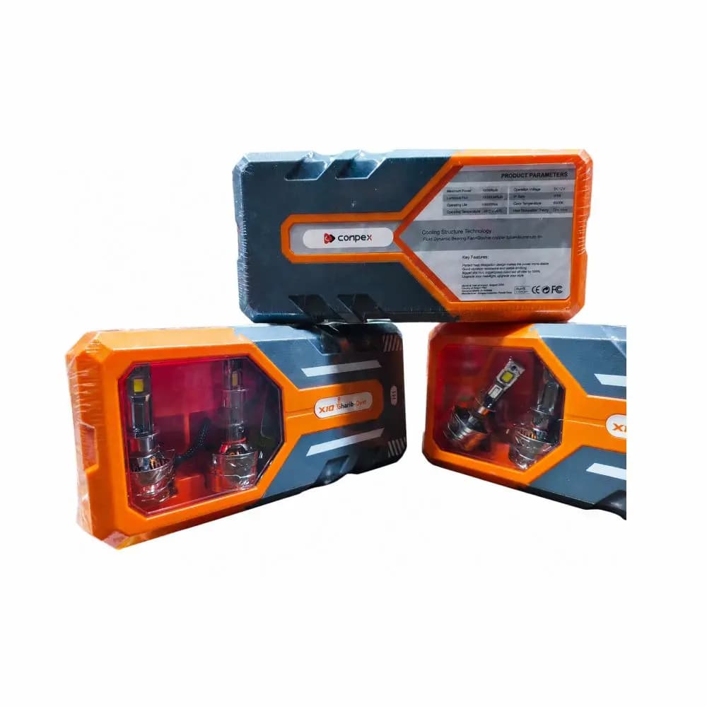 هدلایت LED خودرو غریب دوست مدل X10 65W پایه H4 فندار — تصویر ۲