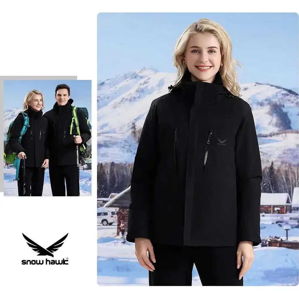 کاپشن ضد آب دوپوش پر اسنوهاک Snow Hawk مدل 68997 | 3 در 1 — تصویر ۸
