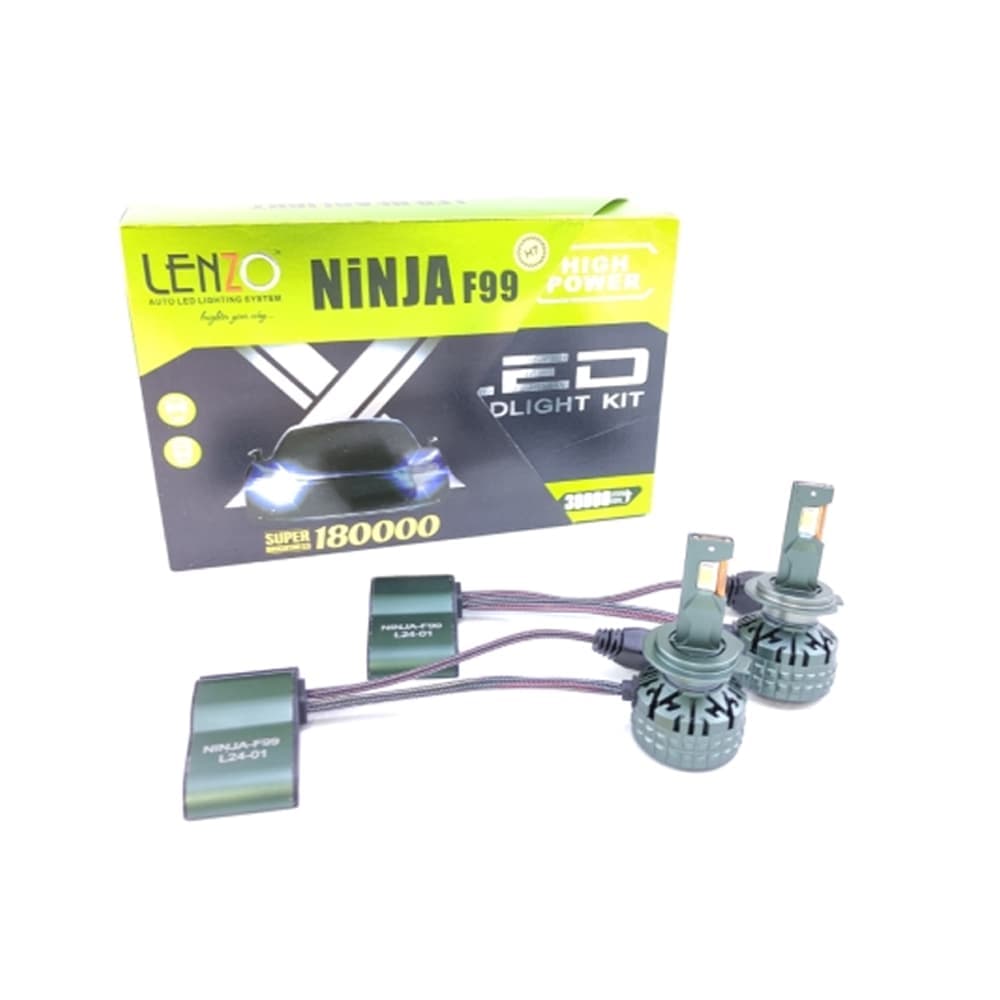 هدلایت LED خودرو لنزو مدل F99 Ninja پایه H1 نچرال | درجه یک | 6 ماه گارانتی