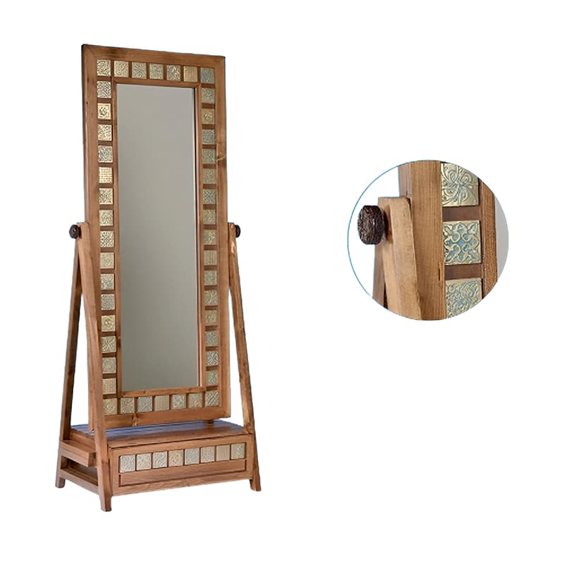 آینه چاتمه کشودار طلائی