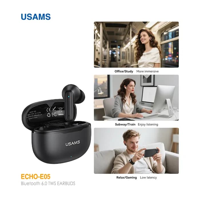 ایربادز بلوتوث 6 استریو کامل یوسمز ECHO-E05 — تصویر ۳