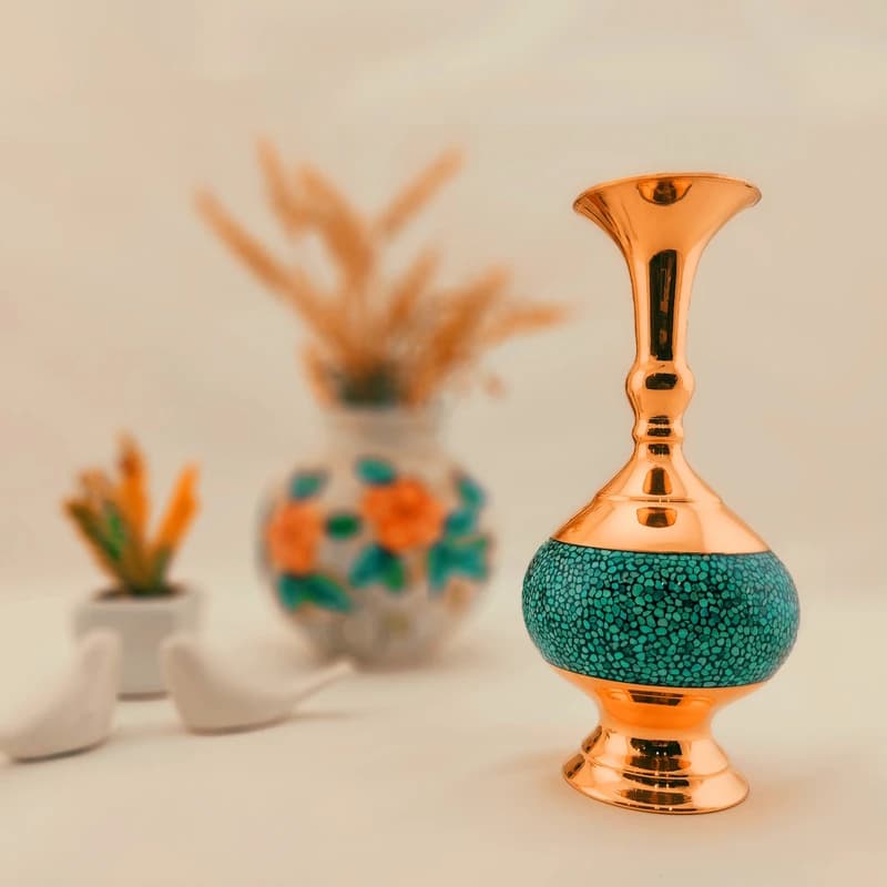 خریدگلدان گیلاسی فیروزه کوب | صنایع دستی هنر روح اصفهان — تصویر ۴