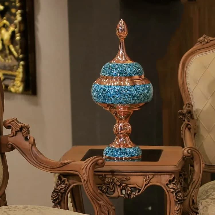 شکلات‌خوری سایز 24 فیروزه کوب | صنایع دستی هنر روح اصفهان