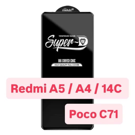 گلس شیشه ای Super D شیائومی Redmi A5 Redmi A4 Redmi 14c Poco c71 گلس Redmi a5 Redmi a4 poco c71 پوکو C71 پوکو سی 71 — تصویر ۵