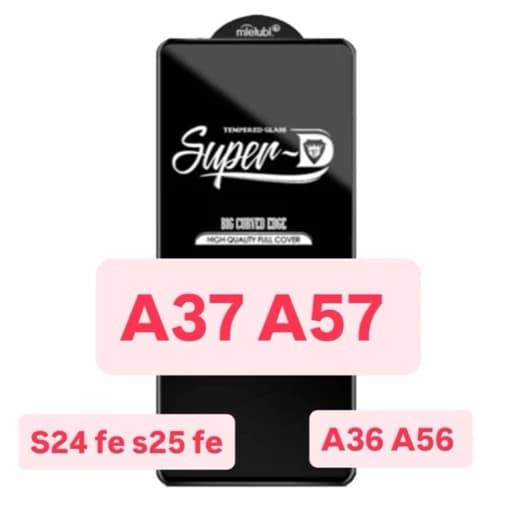گلس شیشه ای Super D سامسونگ A37 A57 A36 A56 S24fe S25fe گلس شیشه ای a37 a57 a36 a56 s24fe s25fe گلس S24 fe S25 fe