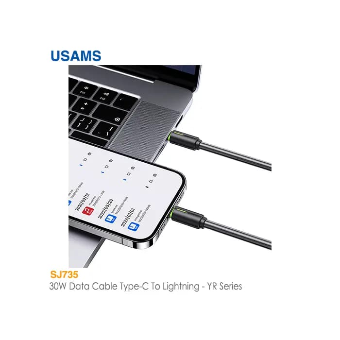 کابل فست شارژ 30 وات Type-C به Lightning یوسمز US-SJ735 — تصویر ۳