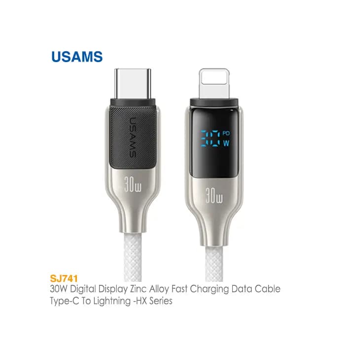 کابل فست شارژ 30 وات Type-C به Lightning یوسمز US-SJ741 — تصویر ۵