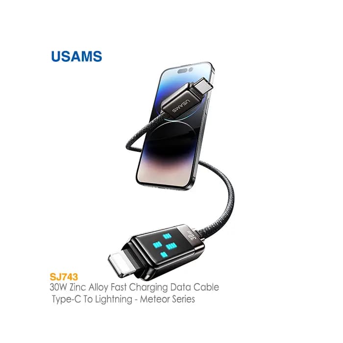 کابل فست شارژ 30 وات Lightning به Type-C یوسمز US-SJ743