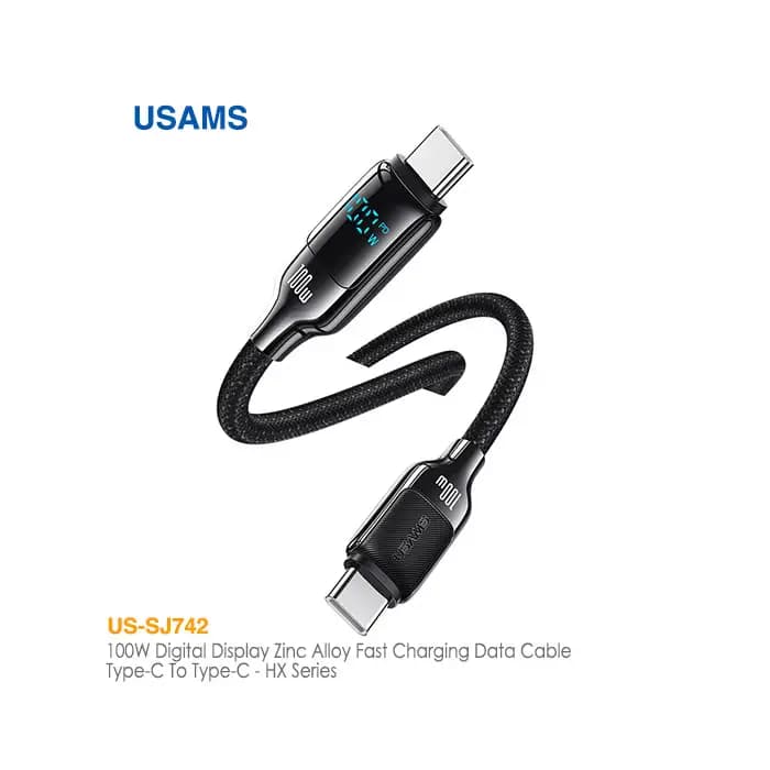 کابل فست شارژ 100 وات Type-C به Type-C یوسمز US-SJ742