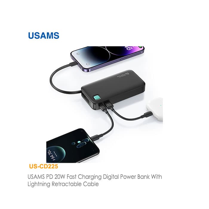 پاور بانک 10000 میلی آمپری 20 وات یوسمز US-CD225 — تصویر ۲