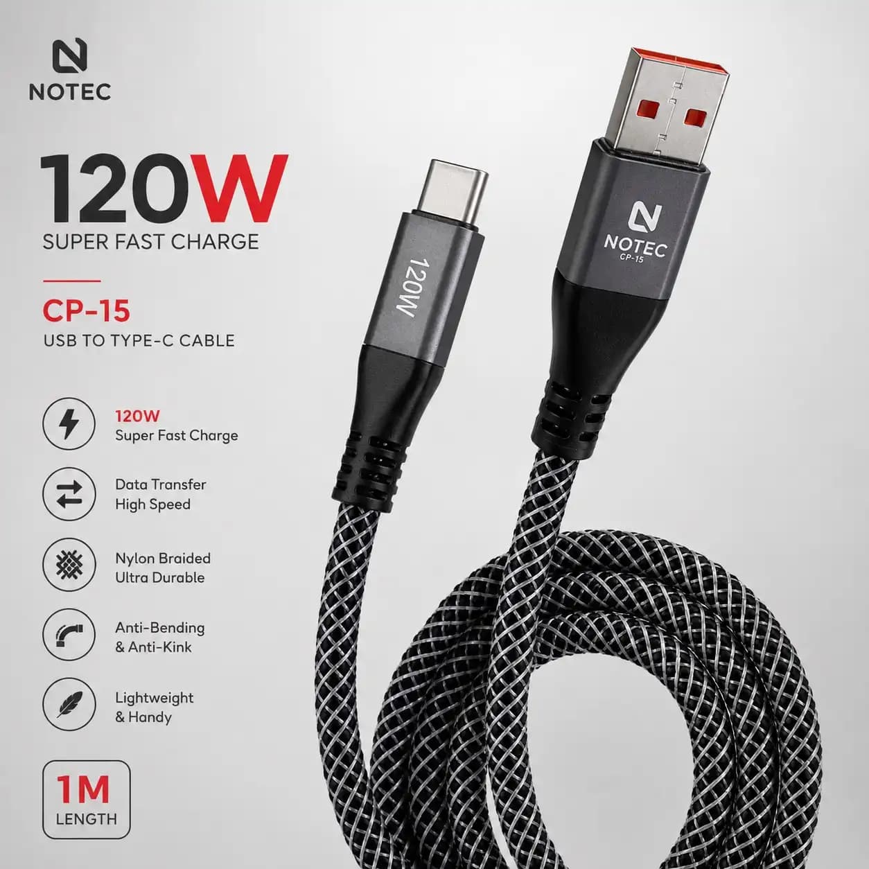 کابل شارژ Type C نوتک مدل CP-15