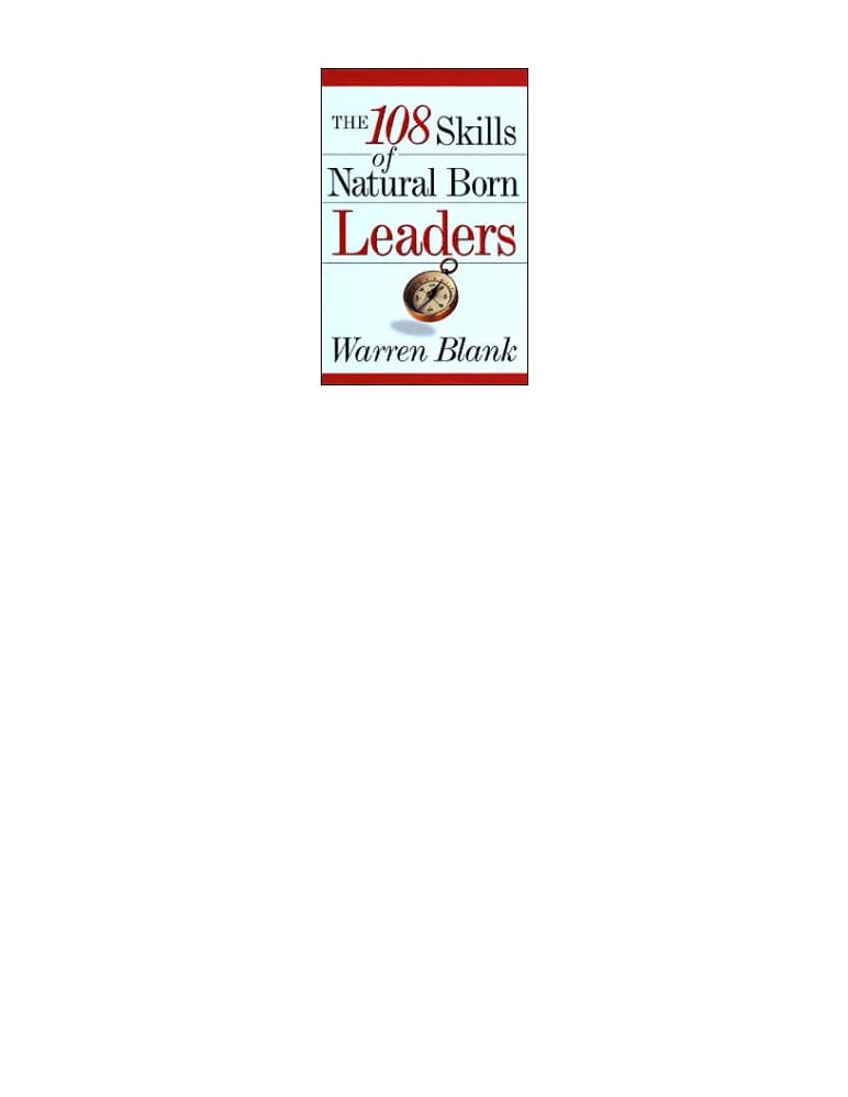 کتاب ۱۰۸ مهارت رهبران مادرزاد اثر وارن بلنک 108 Skills of Natural Born Leaders انگلیسی PDF — تصویر ۲