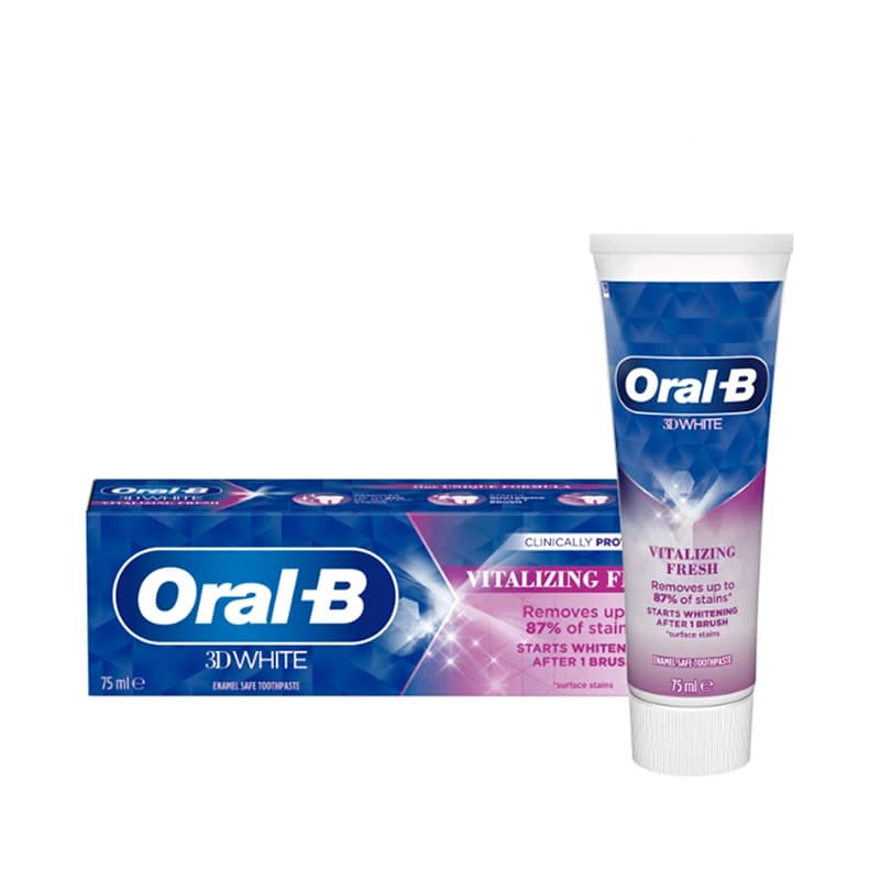 خمیردندان اورال بی OralB مدل تری دی وایت VITALIZING FRESH
