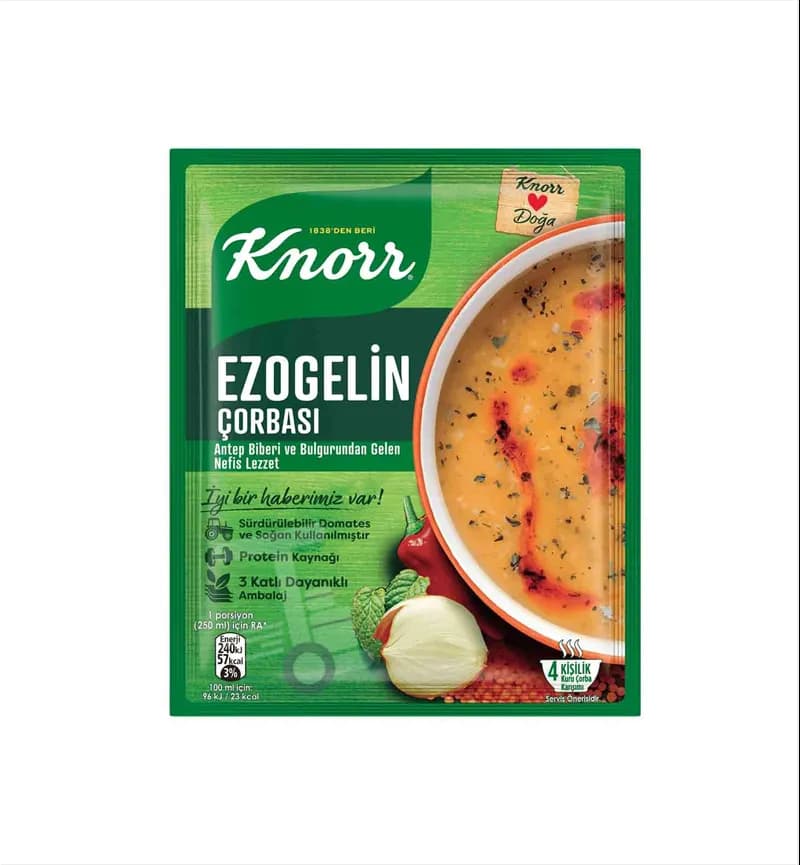 سوپ آماده ازوگلین (دال عدس و بلغور) کنور Knorr
