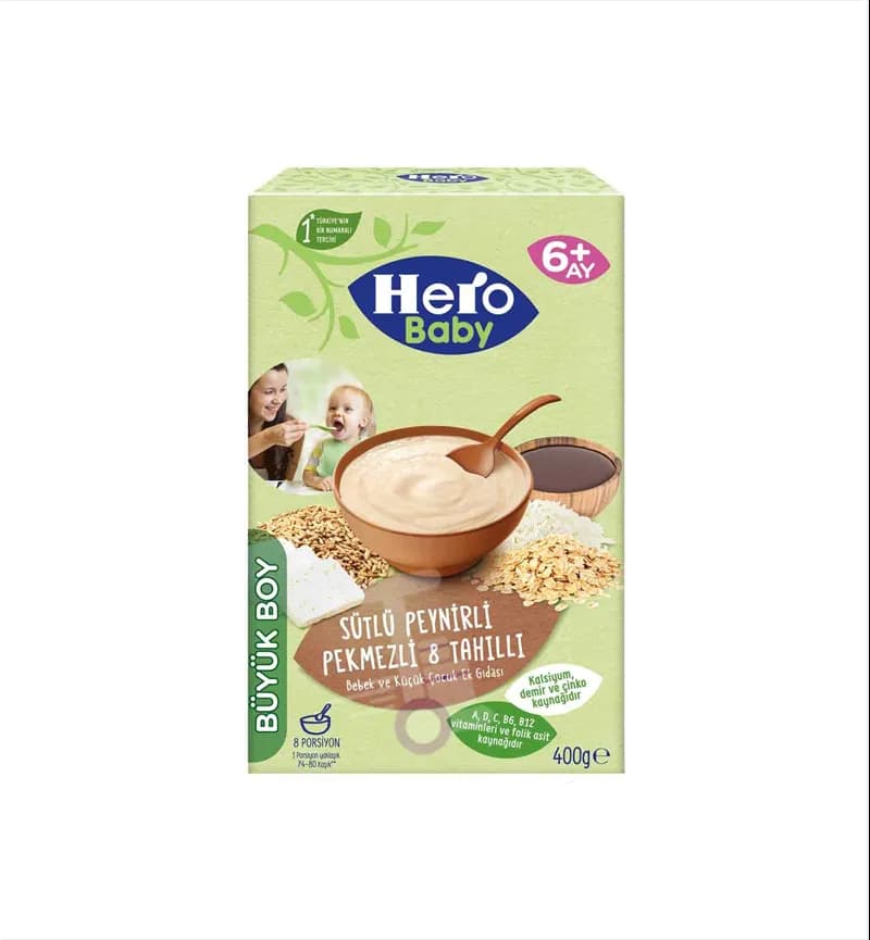 غذای کمکی هیرو بیبی Hero Baby مدل شیر و پنیر با شیره انگور — تصویر ۲