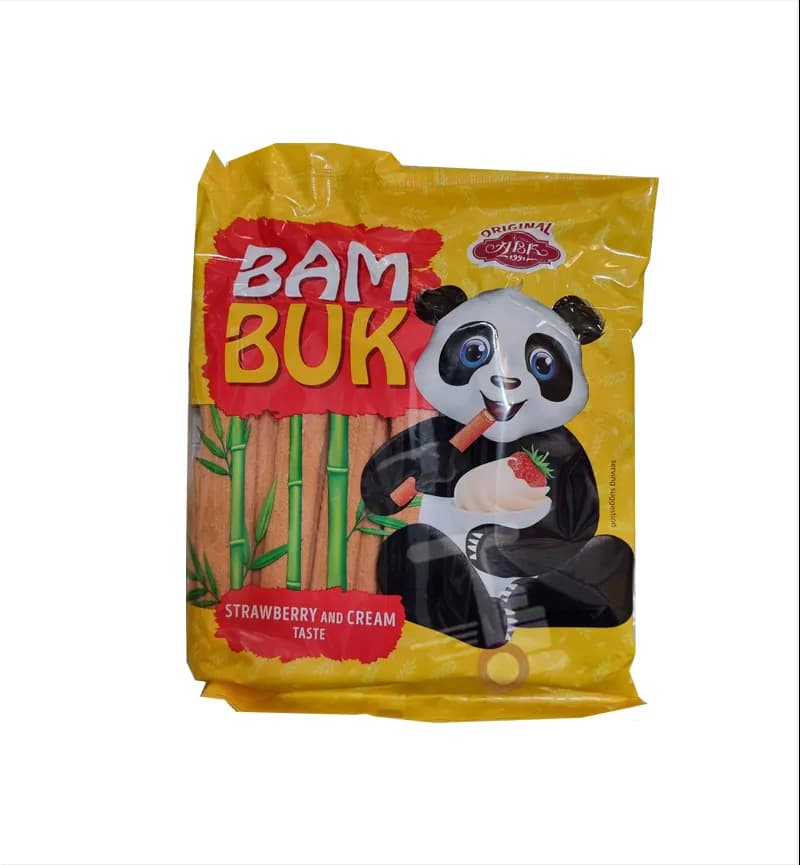 بیسکویت ای بی کی ABK مدل Bam Buk طعم توت فرنگی و کرم — تصویر ۲
