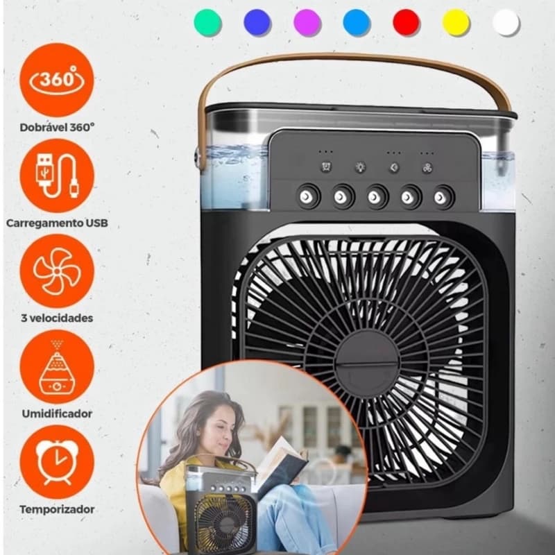 پنکه رومیزی مه پاش تایمر دار اصل Air Cooling Fan سایز بزرگ — تصویر ۴