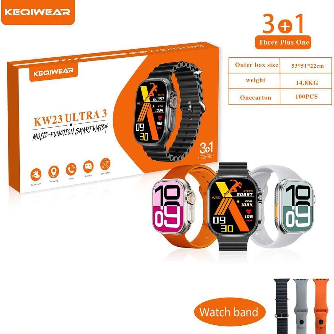 ساعت هوشمند برند KEQIWEAR سه بند مدل KW23 MAX — تصویر ۲