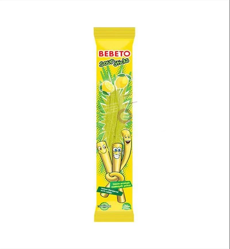 پاستیل نواری Sour Sticks ببتو Bebeto طعم لیمو 30 گرم