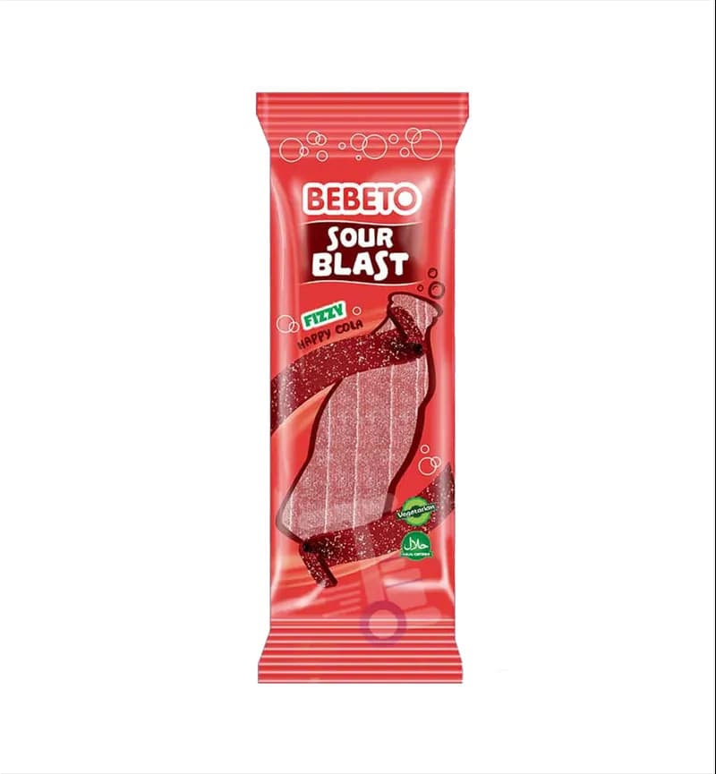 پاستیل نواری Sour Blast ببتو Bebeto طعم نوشابه 180 گرم