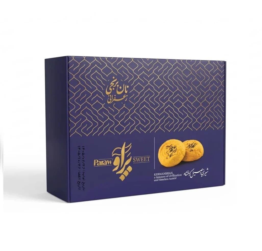 نان برنجی زعفرانی 20% روغن حیوانی پرآو – 400گرم