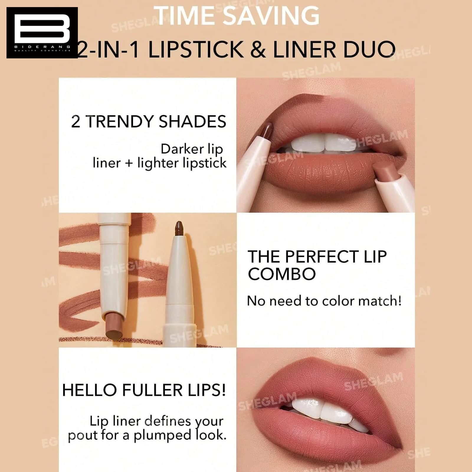 رژ لب و مداد لب دو طرفه شیگلم سری GLAM 101 — تصویر ۱۱