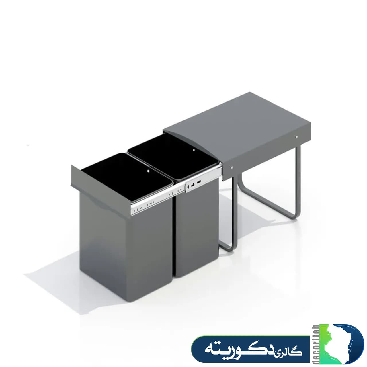 سطل زباله دو مخزن 40 لیتری کد 2122آخیز — تصویر ۳