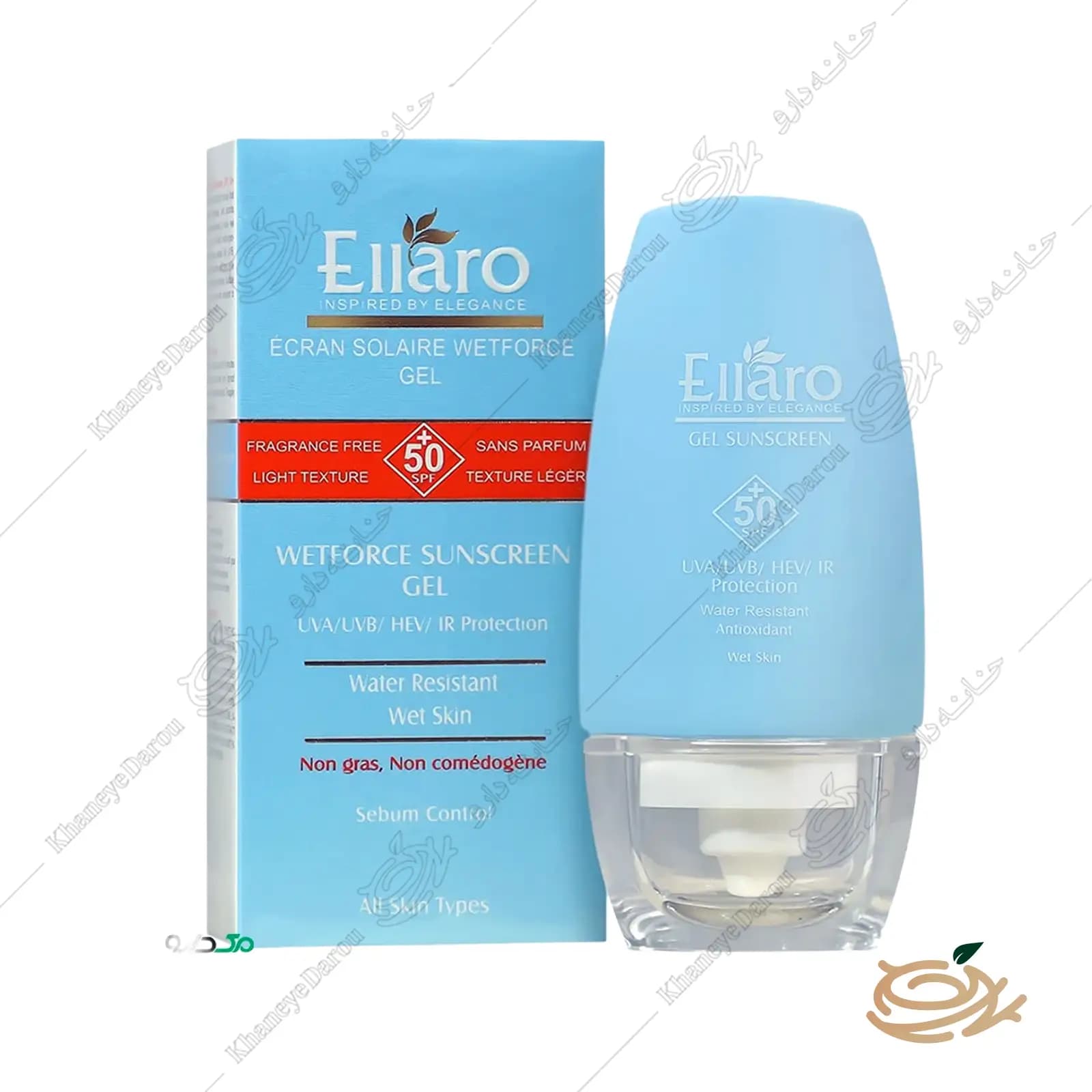ژل ضد آفتاب وت فورس SPF50 الارو مناسب انواع پوست — تصویر ۲