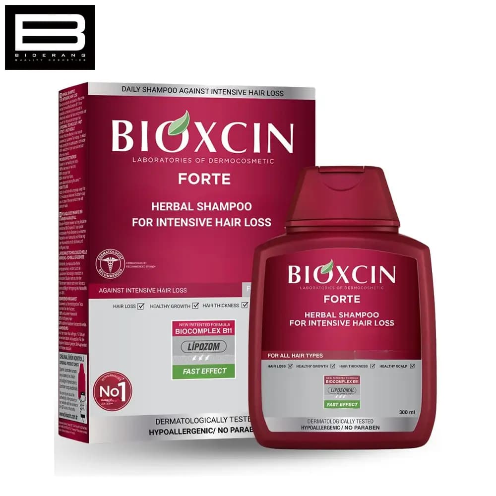 شامپو ضد ریزش گیاهی بیوکسین مدل Forte حجم 300ml — تصویر ۲