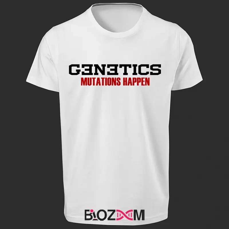 تیشرت طرح genetics mutations happen زیست شناسی – کد 151 — تصویر ۵
