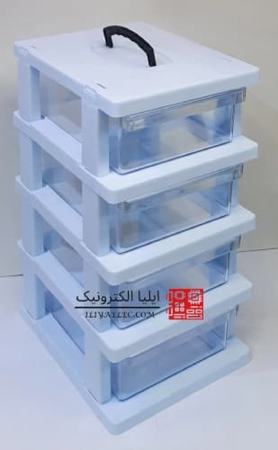 جعبه 4 کشو بزرگ 4 طبقه دسته دار E4 قناد پلاست — تصویر ۴