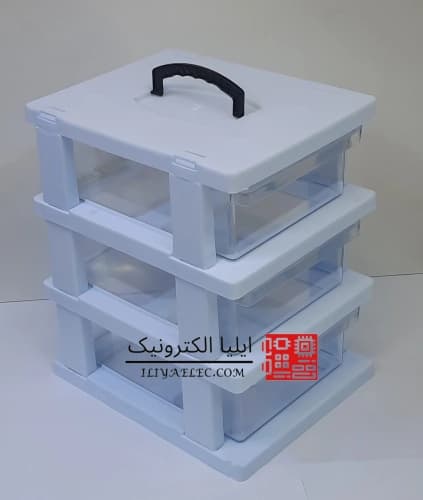 جعبه 3 کشو بزرگ 3 طبقه دسته دار E3 قناد پلاست — تصویر ۵