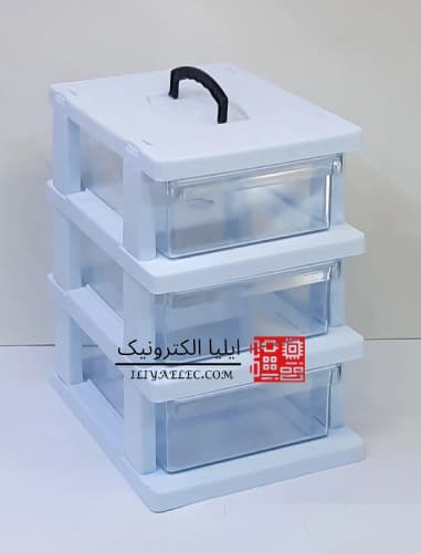 جعبه 3 کشو بزرگ 3 طبقه دسته دار E3 قناد پلاست — تصویر ۴