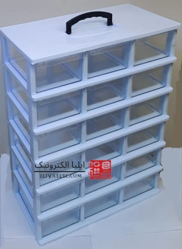 جعبه 18 کشو 6 طبقه دسته دار کشو بزرگ C6 قناد پلاست — تصویر ۵
