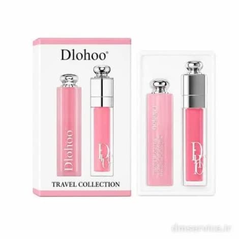 ست بالم لب و لیپ گلاس 2 تیکه رنگی DROHOO