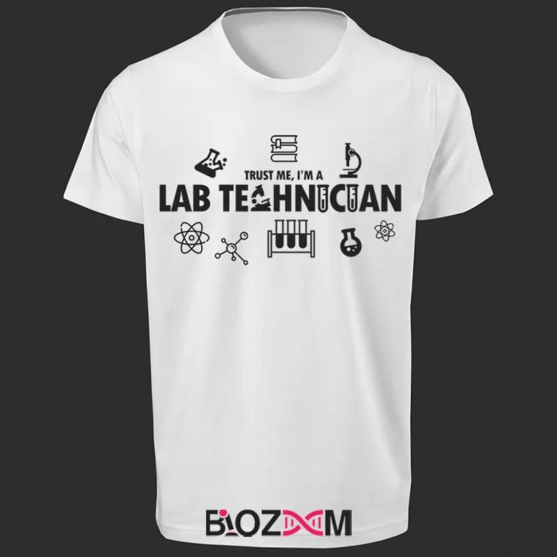 تیشرت طرح Trust me, I’m a lab technician علوم آزمایشگاهی – کد 112 — تصویر ۴