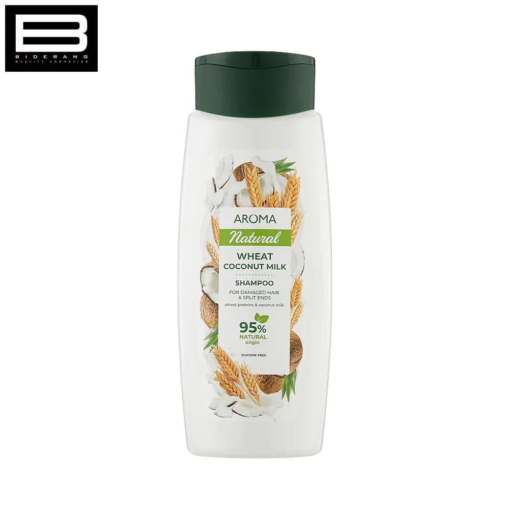 شامپو موهای آسیب دیده آروما حاوی گندم و نارگیل آروما حجم 400ml
