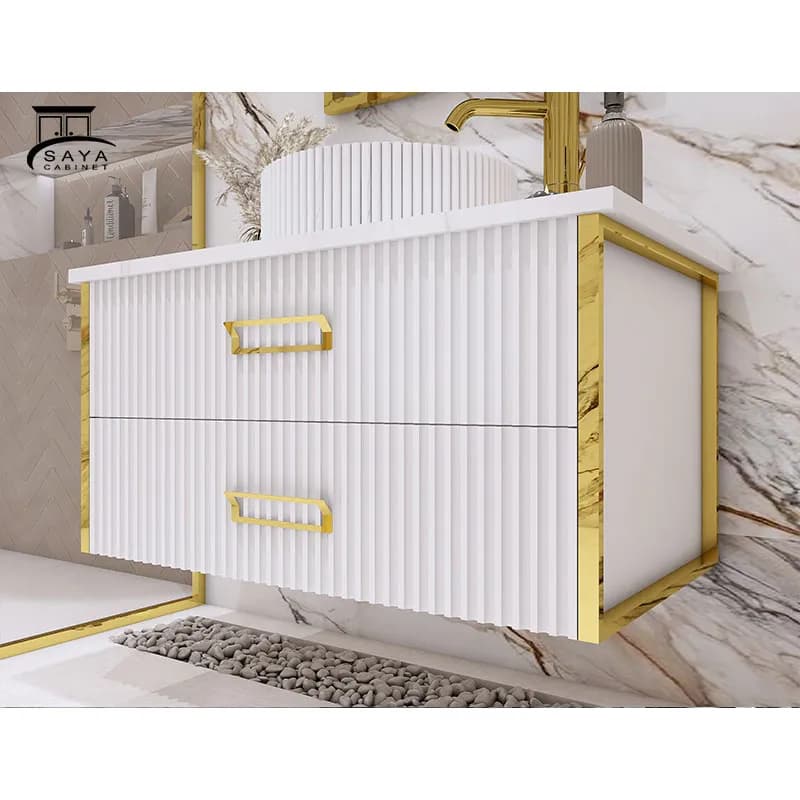 روشویی کابینتی سفید دوکشو کد 40 — تصویر ۸