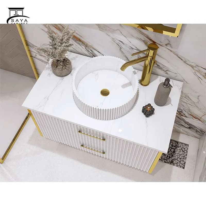 روشویی کابینتی سفید دوکشو کد 40 — تصویر ۲