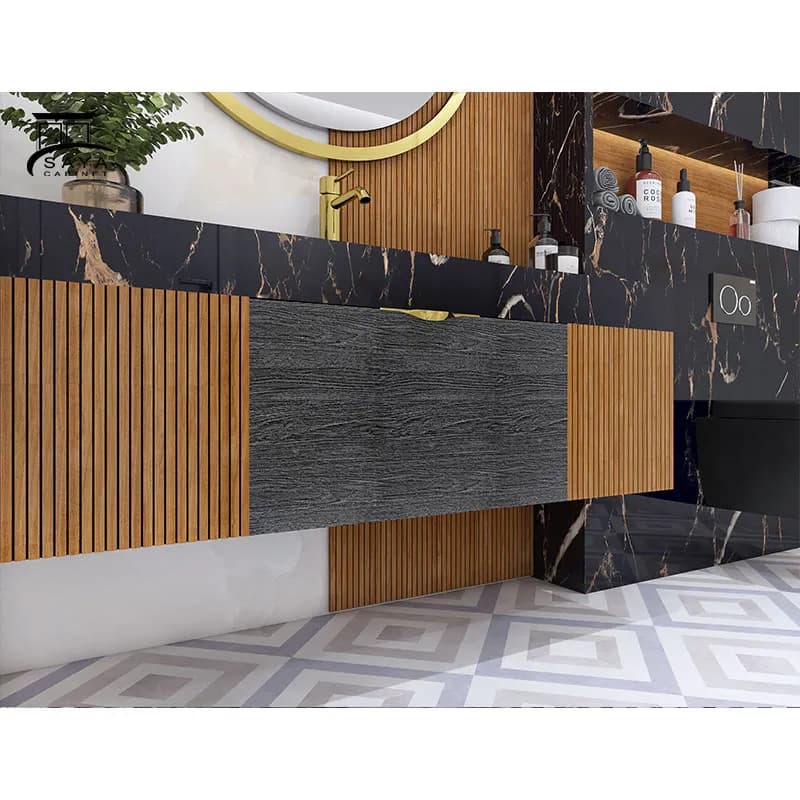 روشویی کابینتی مدرن ترکیب زیبای PVC و ترموود کد 21 — تصویر ۷