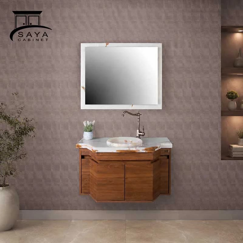 روشویی کابینتی مرمر پله دار کد 75