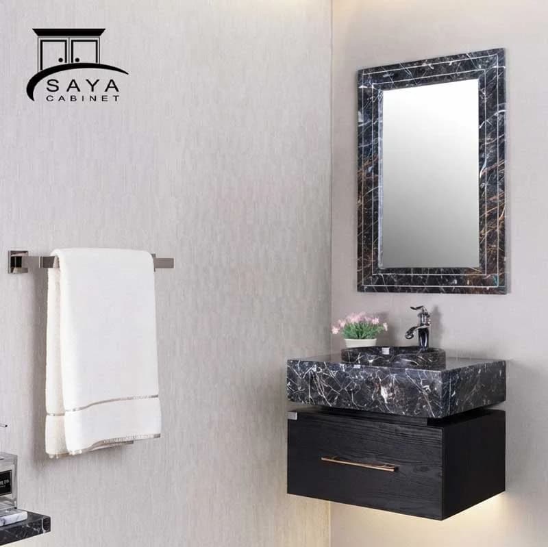 روشویی کابینتی سنگ طبیعی 3D بلک کد 74