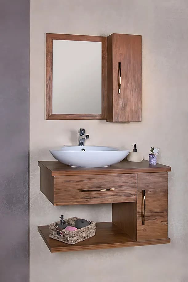 روشویی کابینتی صفحه دوبل آنتیک طلایی کد 69 — تصویر ۴