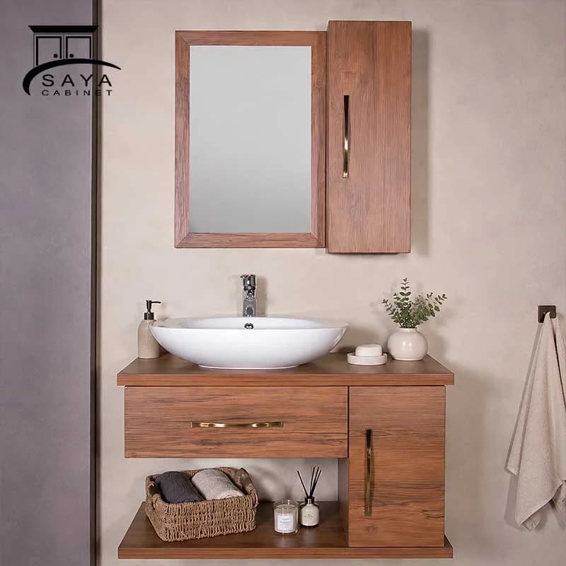 روشویی کابینتی صفحه دوبل آنتیک طلایی کد 69