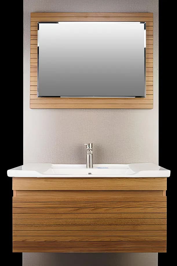 روشویی کابینتی آنجلا چوب روشن کد 56 — تصویر ۳