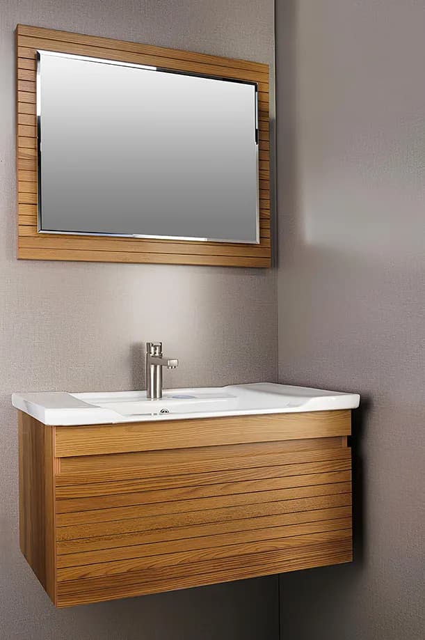 روشویی کابینتی آنجلا چوب روشن کد 56 — تصویر ۲